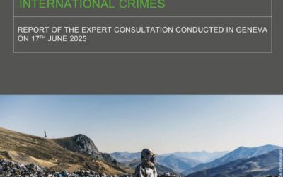 Expert Consultations Report on Future Guidelines on the Documentation & Investigation of Environmental International Crimes